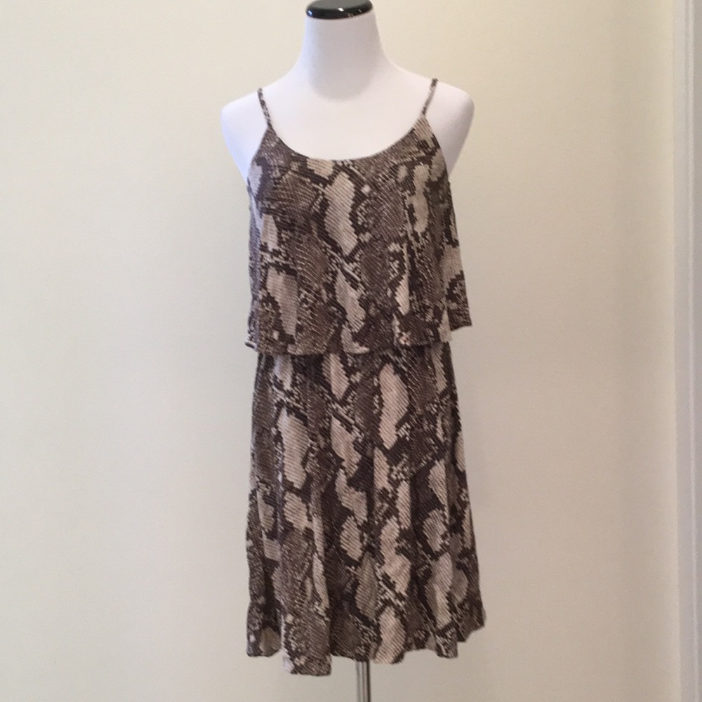 NWT H&M Snakeskin Print Ruffle Dress XS
